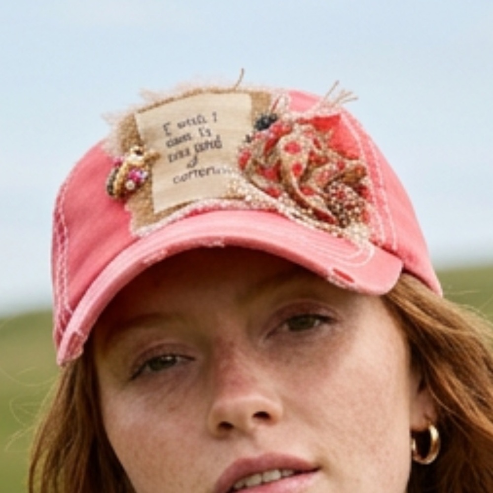 AUTHENTIC BLUEBERRY KATE Pink Embellished Baseball Cap NWT